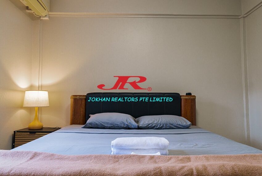 Bedroom with side lamp